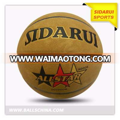 China Manufacture Customized Nubuck mi cro Fiber Leather Laminated Match Ues Basketball Ball