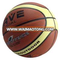 cheap leather basketball / PVC laminated basketball custom logo printing